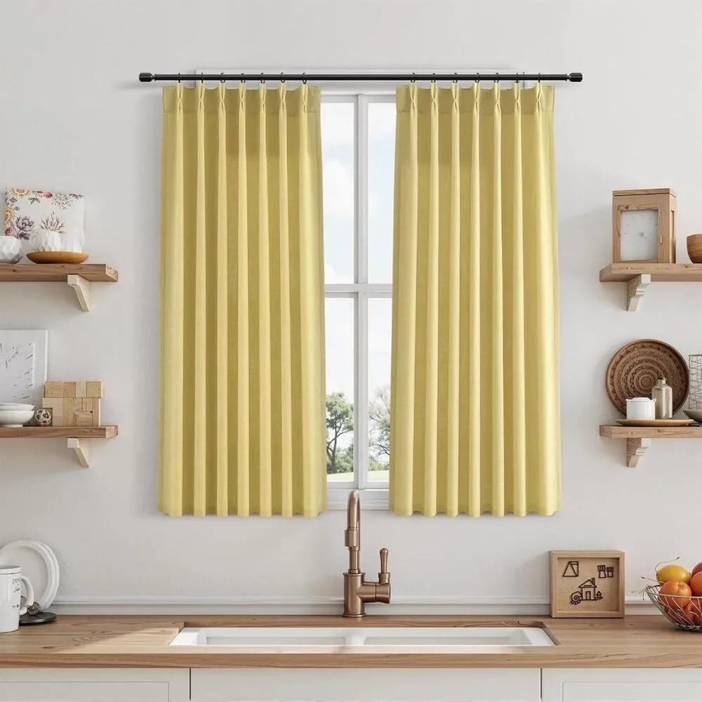 Brand New Joywell Yellow Linen Curtains 34